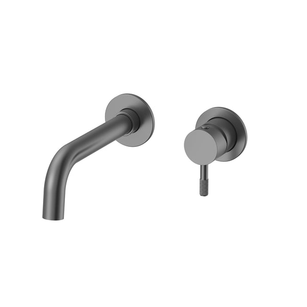 Stria Finish Set Wastafelmengkraan | Inbouw | Verfijnd Geribbelde Hendel | Gunmetal