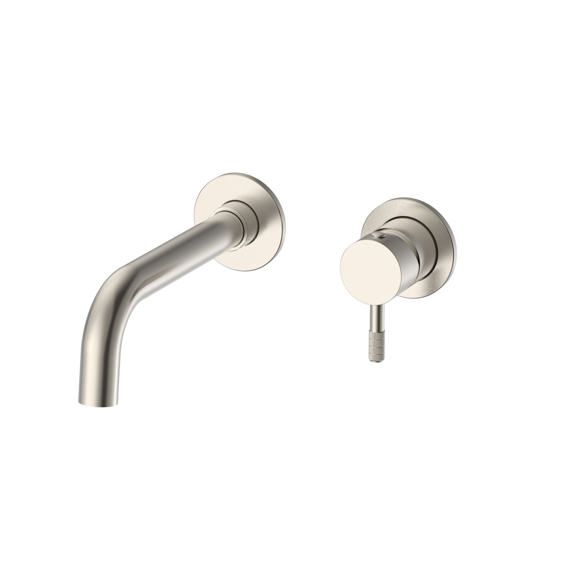 Stria Finish Set Wastafelmengkraan | Inbouw | Verfijnd Geribbelde Hendel | Geborsteld RVS - WDtegels