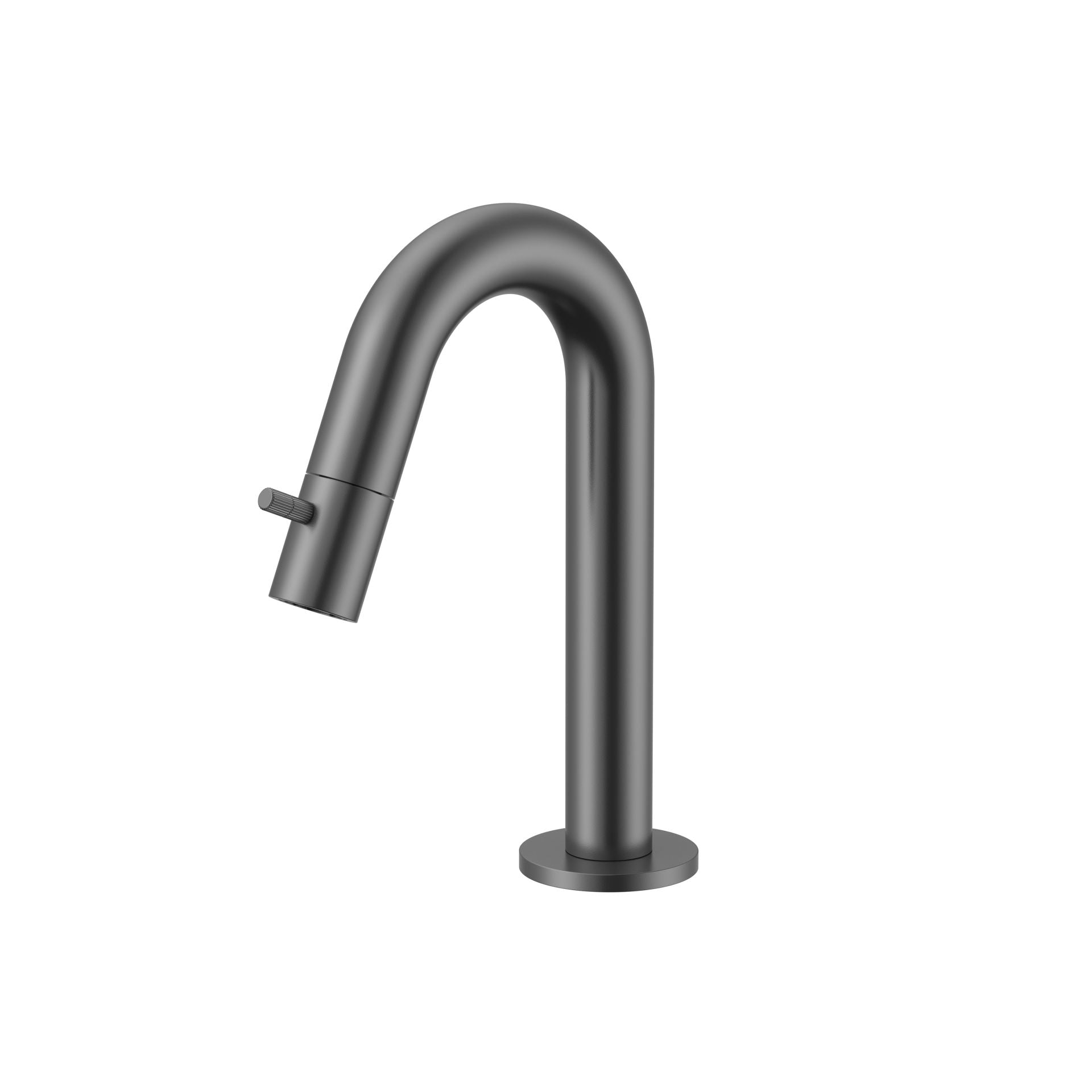 Stria Koudwaterkraan | Gebogen Uitloop | Gunmetal PVD - WDtegels