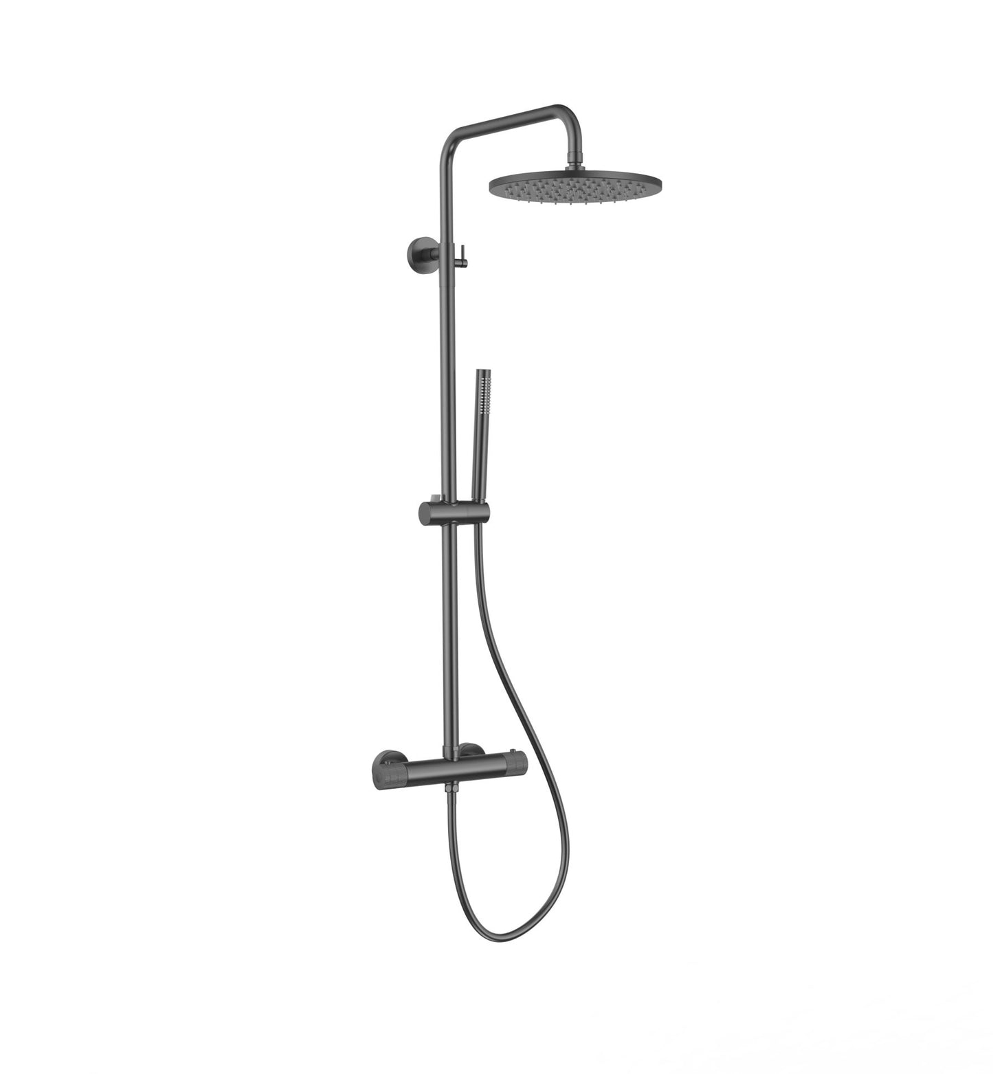 Stria Regendoucheset Ø30cm | Thermostatisch | Opbouw | Gunmetal - WDtegels