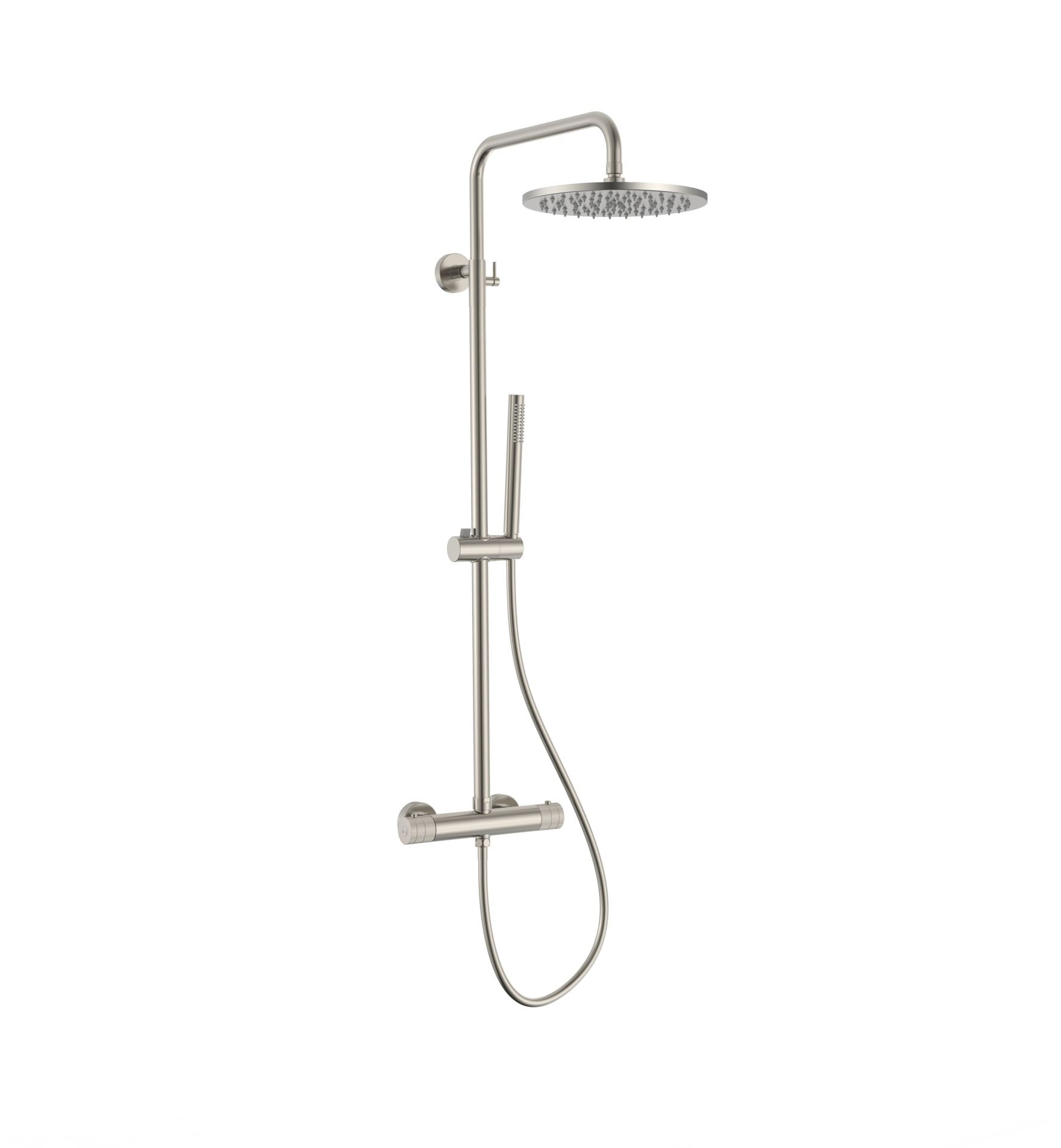 Stria Regendoucheset Ø30cm | Thermostatisch| Opbouw | Geborsteld RVS - WDtegels