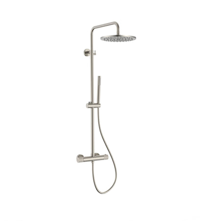 Stria Regendoucheset Ø30cm | Thermostatisch| Opbouw | Geborsteld RVS - WDtegels