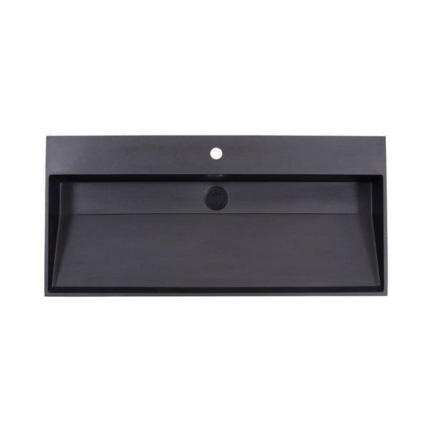 Lavabo Quartz Trend de 100 cm con 2 orificios para grifería