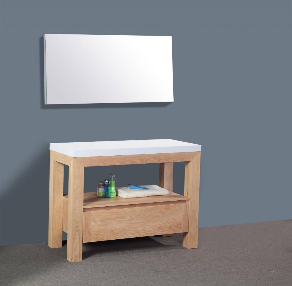 Badmeubel Robusta met Flat kunstmarmer Top 120