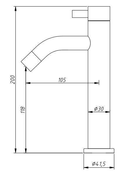 Fonteinkraan hoog 20 cm RVS - WDtegels
