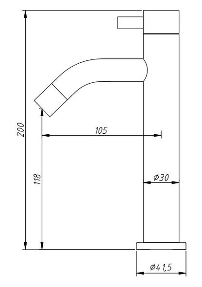 Fonteinkraan hoog 20 cm RVS - WDtegels