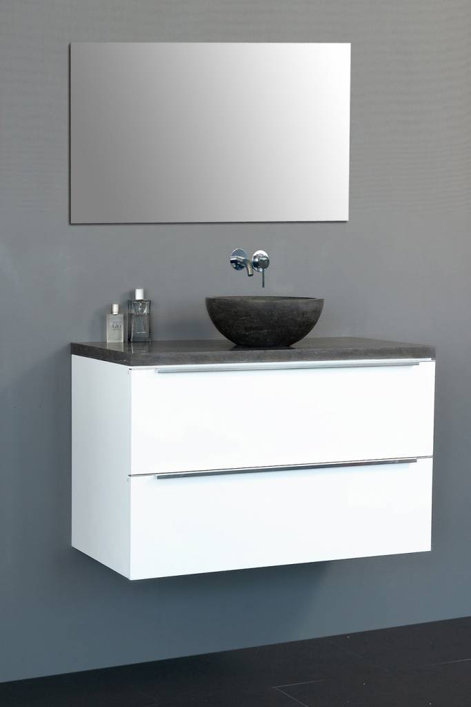 Badmeubel Senza Dynasty met ronde kom 80 Hoogglans Wit