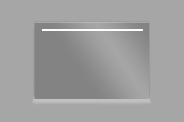 Espejo de aluminio de 100x70cm con iluminación LED e iluminación inferior, incluyendo desempañador