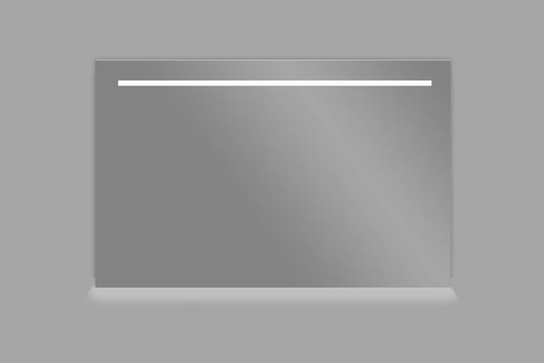 Espejo de aluminio de 120x70cm con iluminación LED e iluminación inferior, incluyendo calefacción de espejo