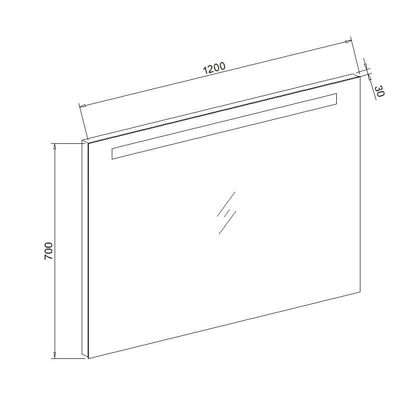 Aluminium spiegel met LED verlichting en onderverlichting 120 inclusief spiegelverwarming - WDtegels
