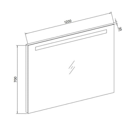 Aluminium spiegel met LED verlichting en onderverlichting 120 inclusief spiegelverwarming - WDtegels