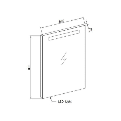 Aluminium spiegel met LED verlichting en onderverlichting 58 inclusief spiegelverwarming - WDtegels