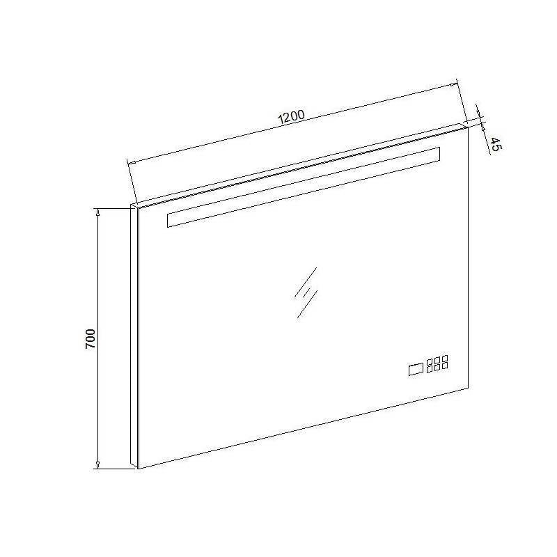 Aluminium spiegel met LED verlichting, radio en bluetooth 120 - WDtegels