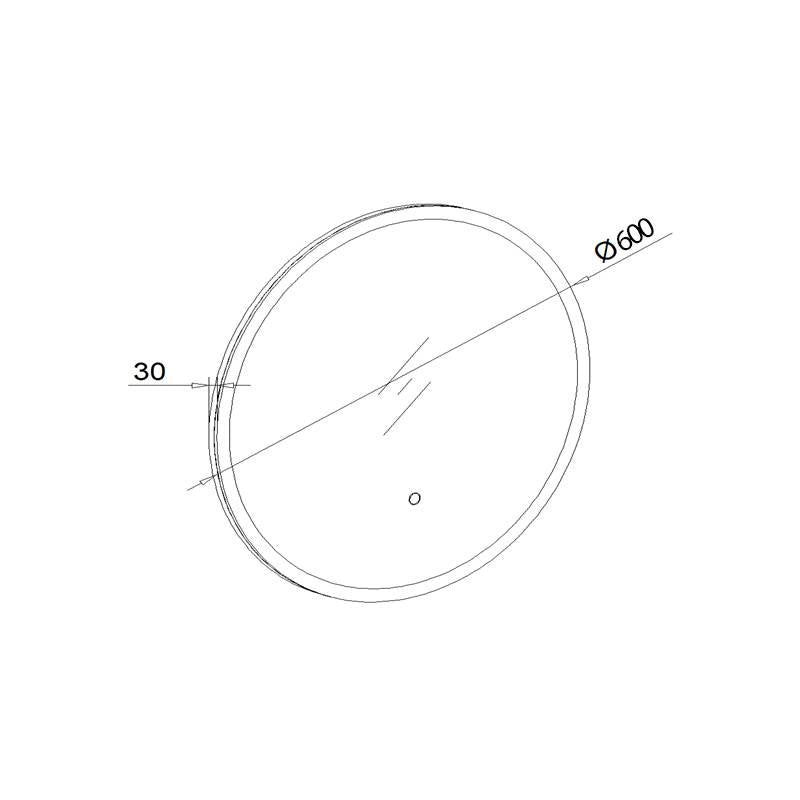Spiegel 60cm Rond, 3 traps dimbaar