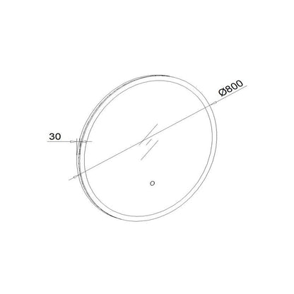 Spiegel 80 cm Rond, 3 traps dimbaar