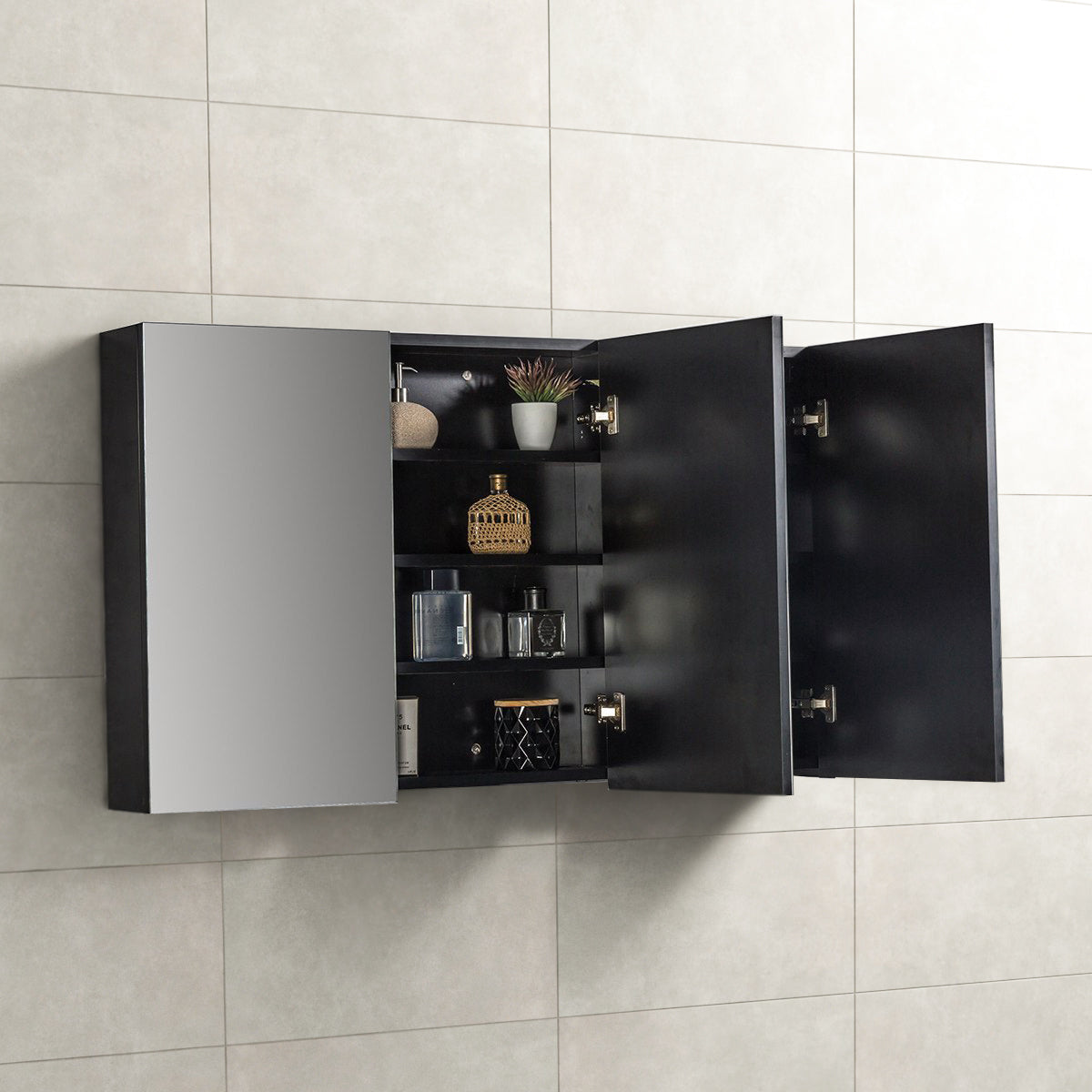 Spiegelkast Tieme mat zwart 120x70x16cm