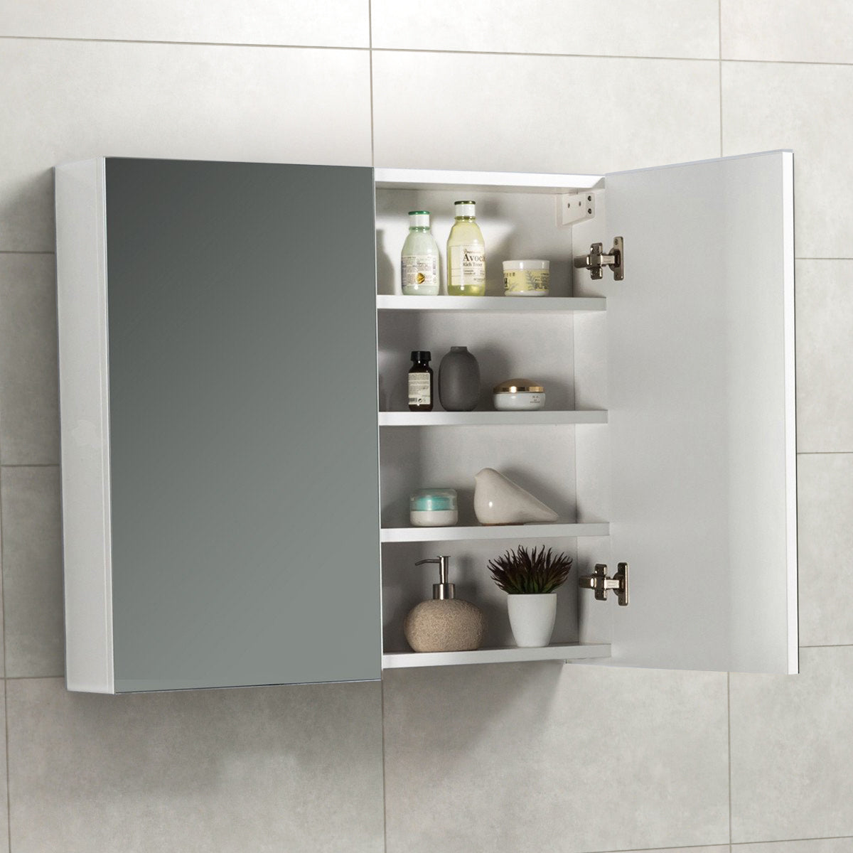 Spiegelkast Tieme hoogglans wit 80x70x16cm