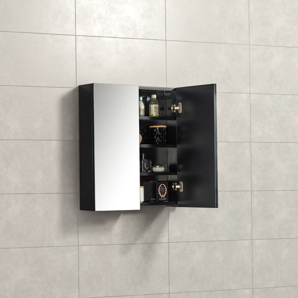 Armario con espejo Tieme 60x70x16cm negro mate