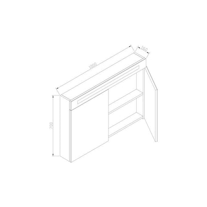 Spiegelkast 100 met LED verlichting Century Oak