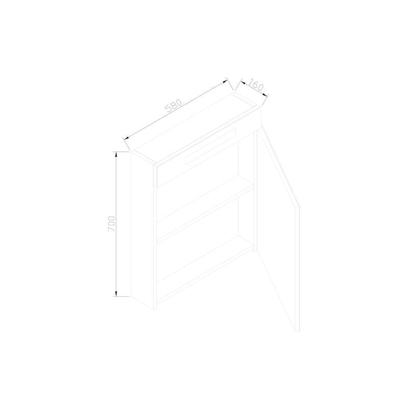 Spiegelkast 58 met LED verlichting Century Oak