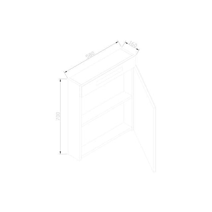 Spiegelkast 58 met LED verlichting Light Wood - WDtegels