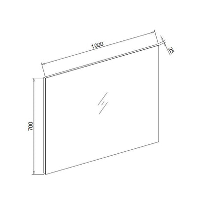 Standaard spiegel 100x70x2,5cm - WDtegels