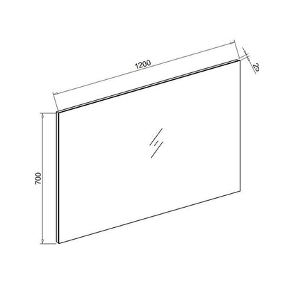 Standaard spiegel 120x70x2,5cm - WDtegels