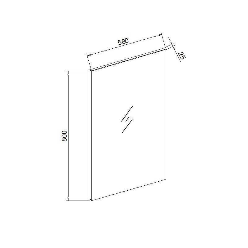 Standaard spiegel 58x80x2,5cm - WDtegels