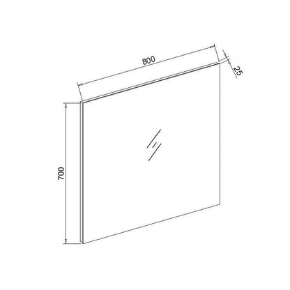 Standaard spiegel 80x70x2,5cm - WDtegels