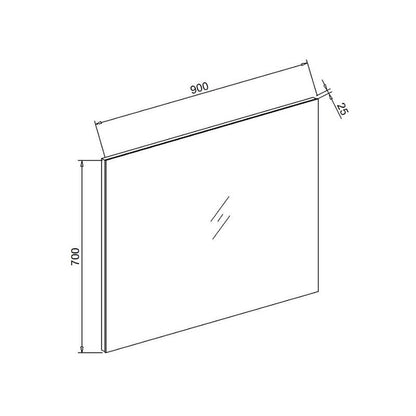 Standaard spiegel 90x70x2,5cm - WDtegels