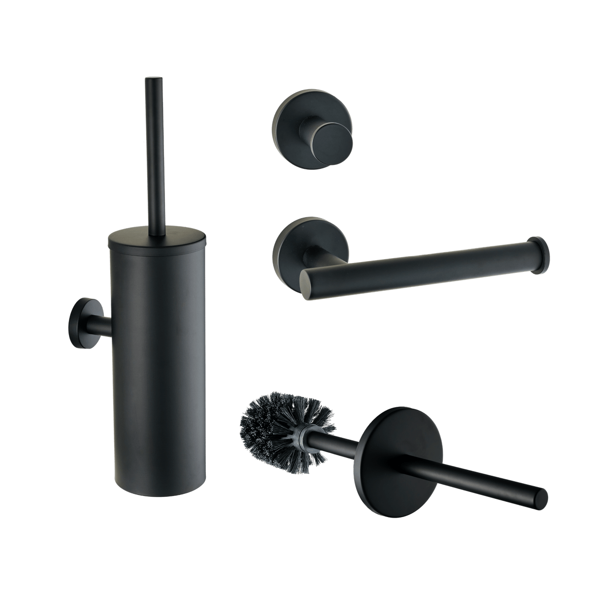 3-delige toiletaccessoireset Stanio in mat zwart