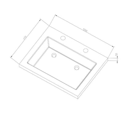 Badmeubel Senza Stone 120 Hoogglans Wit