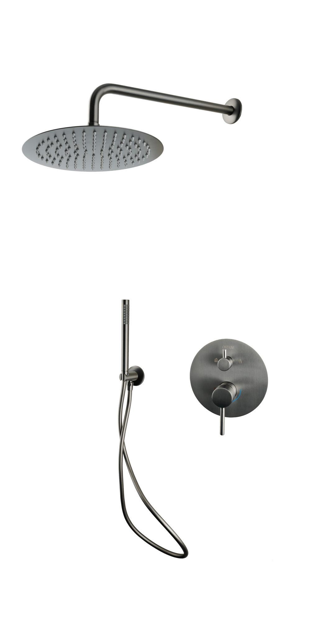 Inbouw regendoucheset Terni in gun metal