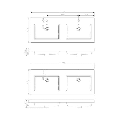Badmeubel Trendline 120 Hoogglans Antraciet