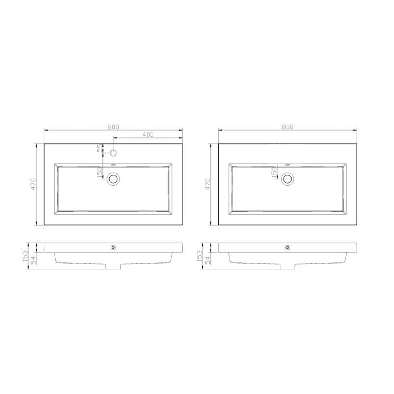 Badmeubel Trendline 80 Hoogglans Wit