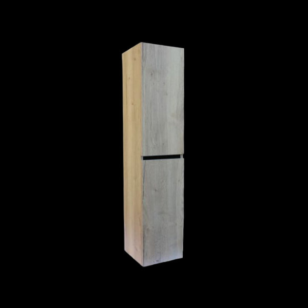 Tall cabinet Trendline 160x35x35cm Natural Oak with matte black handle profile