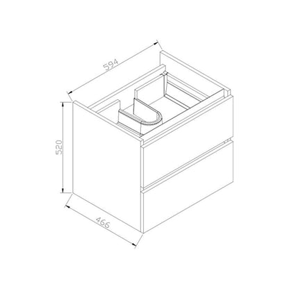 Badmeubel Senza Trend 60 Hoogglans Antraciet