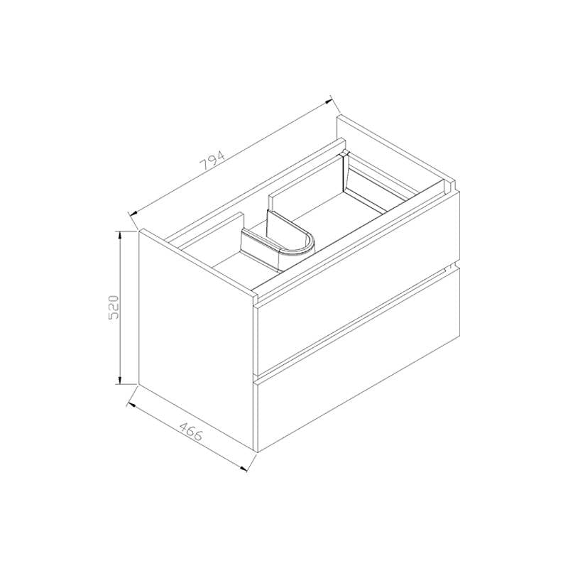 Badmeubel Senza 80 Hoogglans Wit