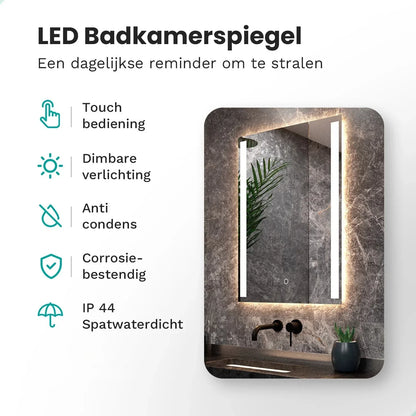 Badkamerspiegel - 90x65cm Rechthoekig - Frameloos