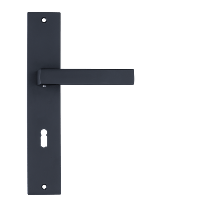 Deurklink Veneto in zwart met sleutelgat 56 mm