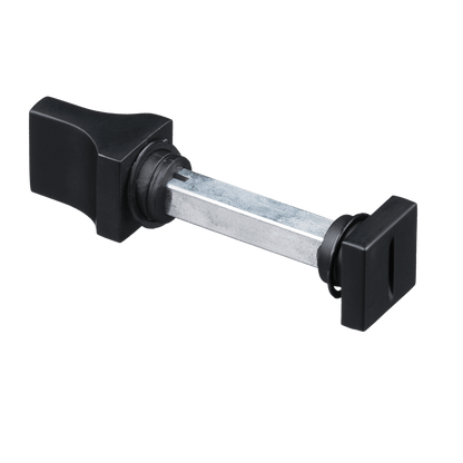 Draaiknop en sluitstift van deurklink Veneto in zwart met WC-sluiting 63 mm