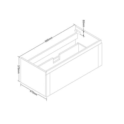 Badmeubel Vision Wood 100 (zonder kom)