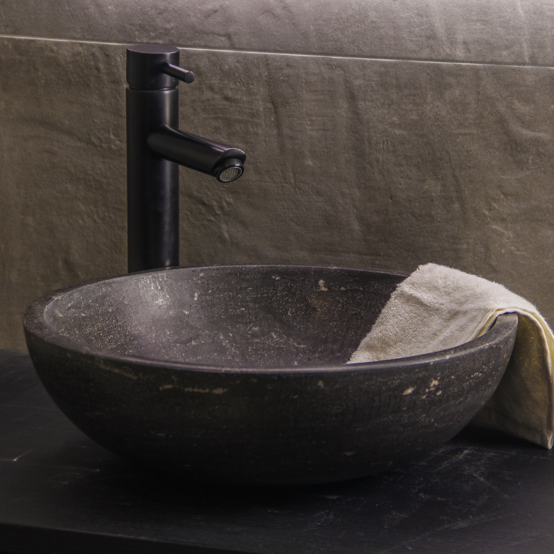 Lavabo de piedra natural redondo