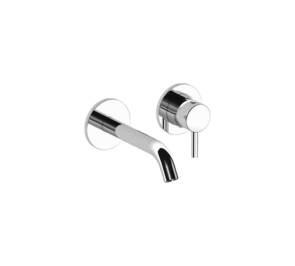 Grifo mezclador para lavabo empotrado redondo cromado