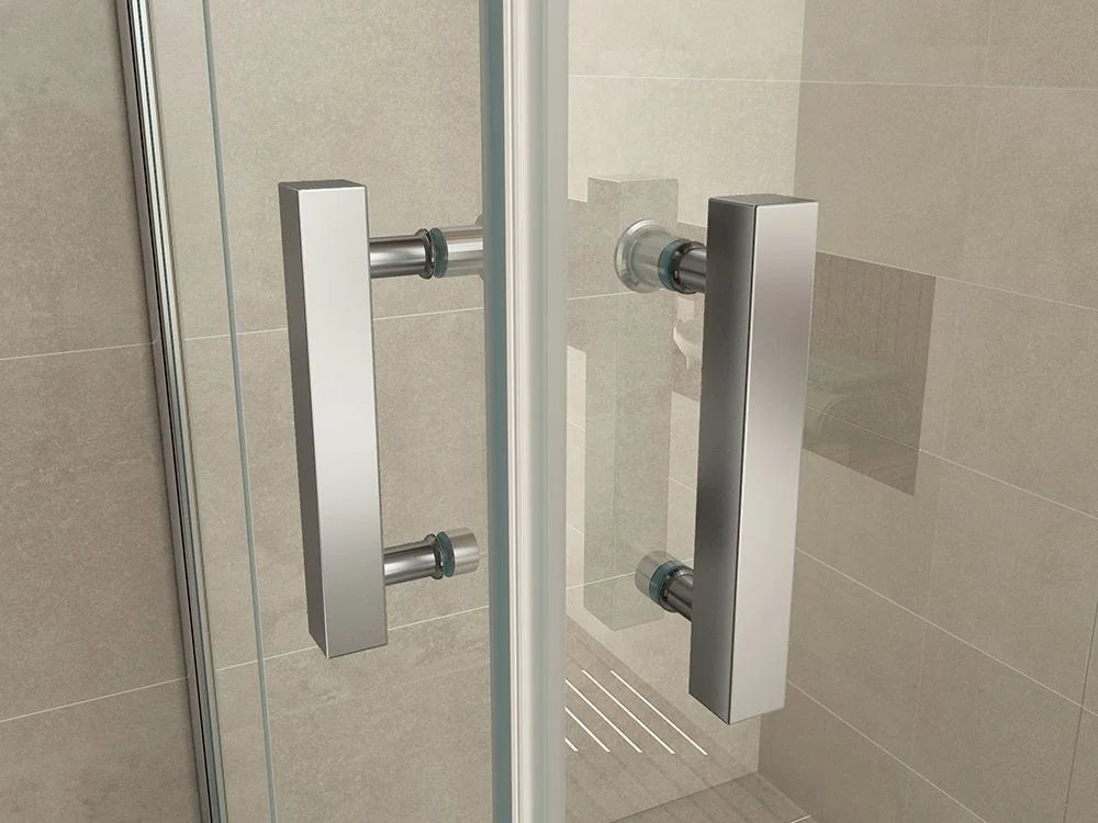 Wiesbaden Double Douchecabine 90x90 cm Chroom Dubbele Draaideur Hoekinstap 8 mm helder glas met nano-coating - WDtegels