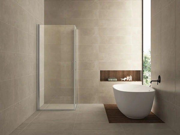Wiesbaden Salone Shower Enclosure 100x100x200cm Chrome Square Double Pivot Door 8mm Clear Glass with Nano Coating
