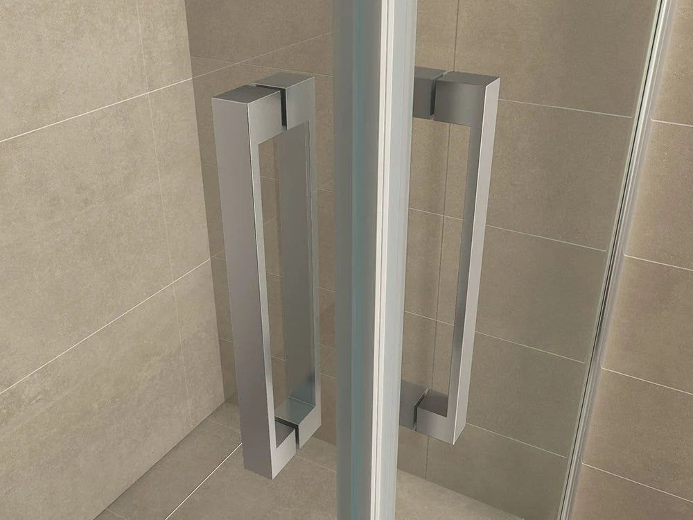 Wiesbaden Salone Douchecabine 90x90x200cm Chroom Vierkant Dubbele Draaideur 8 mm helder glas met nano-coating - WDtegels