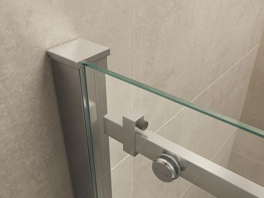 Wiesbaden Slide Douchedeur 140cm Chroom Schuifdeur 8mm Helder Glas nano-coating - WDtegels