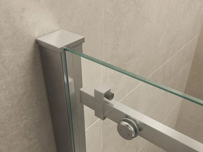 Wiesbaden Slide Douchedeur 140cm Chroom Schuifdeur 8mm Helder Glas nano-coating - WDtegels