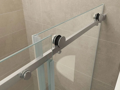 Wiesbaden Slide Douchedeur 140cm Chroom Schuifdeur 8mm Helder Glas nano-coating - WDtegels